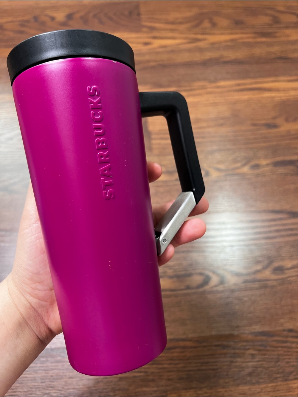 Starbucks vacuum stainless steel clip tumbler with a 16 oz capacity - preowned